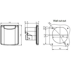 Miniature Socle P17 à encastrer 132 x 145 mm (Fermeture magnétique)-ABL N° 3