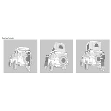 Miniature Tente de toit Air-Sky 360° - MEDIUM X-LONG - 230 X 145 - COQUE BLANCHE - AUTOHOME N° 9