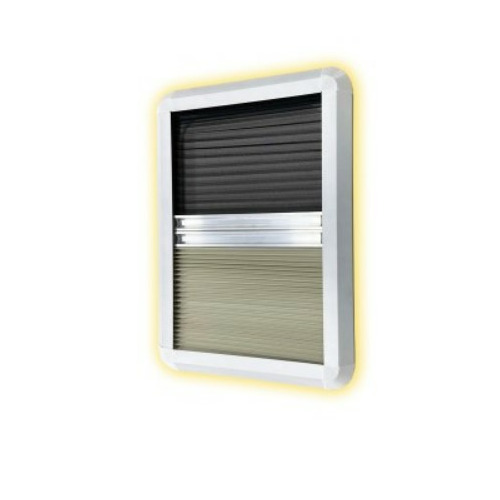 CADRE INTERIEUR AVEC STORE OCCULTANT & MOUSTIQUAIRE - 450 X 450 - AVEC LED - MASIS