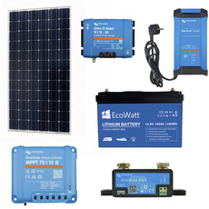 Miniature Pack Lithium 12V – 100Ah avec charge solaire /secteur et DC-DC– Victron & Idealakku N° 0