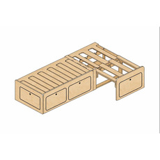 Miniature Lit plumard modulable en bois de peuplier – 120x190 - Robuste, léger et compatible tous vans -  N° 2