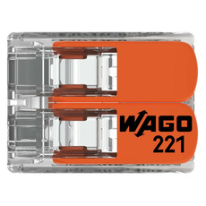 Miniature Borne de raccordement 2 câbles avec levier - A L'UNITE - 221-412 - WAGO N° 3