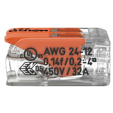 Miniature Borne de raccordement 2 câbles avec levier - LOT DE 20 - 221-412 - WAGO N° 1