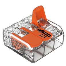 Miniature Borne de raccordement 3 câbles avec levier - LOT DE 10 -221-613 - WAGO N° 0