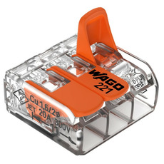 Borne de raccordement 3 câbles avec levier - Lot de 25 - 221-413 - WAGO