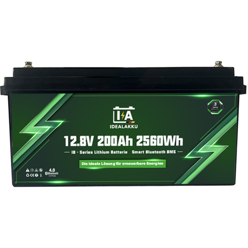 Batterie au lithium IB SERIES LiFePO4 12 V 200 Ah  Smart BMS avec Bluetooth - IDEALAKKU