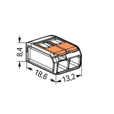 Miniature Borne de raccordement 2 câbles avec levier - LOT DE 20 - 221-612 - WAGO N° 2