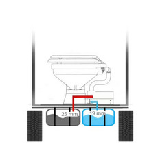 Miniature WC électrique compact 24V à broyeur – cuvette porcelaine, lunette plastique Soft Close blanche – OSCULATI N° 3