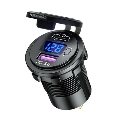 Prise charge rapide encastrable - USB + USB-C - Voltmètre intégré 