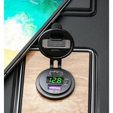 Miniature Prise charge rapide encastrable - USB + USB-C - Voltmètre intégré  N° 3