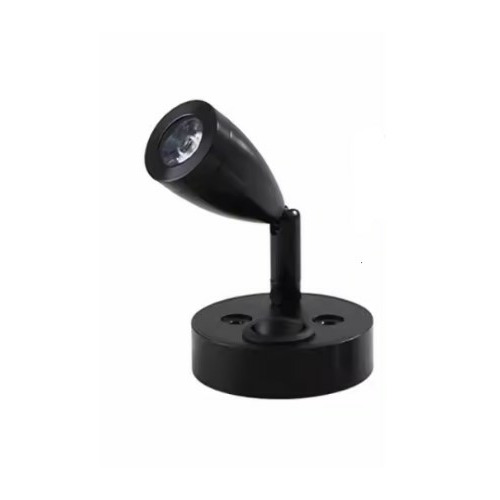Lampe de lecture LED 12V avec interrupteur et tête orientable 360° - NOIRE - LUMIERE CHAUDE