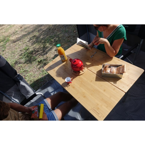 ATTENTION Produit imparfait | Table de camping pliante Modèle Bambou valise - 120 x 72 cm - SOPLAIR