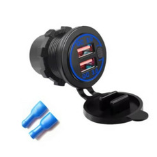 Miniature Chargeur Double USB QC3.0 – Charge Rapide 12/24 V – Affichage Tension – PC+ABS Ultra Résistant N° 0