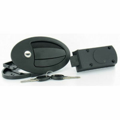 SERRURE FISH OVALE A POIGNEE NOIR - FAP