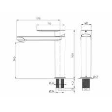 Miniature ROBINET MITIGEUR LINNEA L RACCORD TETINE 10/12mm - NOIR MAT - REICH N° 3