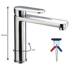 Miniature Robinet mitigeur LINNEA S Chromé avec contacteur raccord tétine 10mm - REICH N° 1