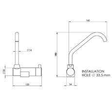 Miniature Robinet laiton fixe - RB1853 grand modèle Ø33,5MM raccord 1/2 - CAN  N° 2