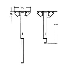 Miniature Pied de table télescopique et escamotable – lit / Table – Simple, économique et fonctionne - 450 mm / 715 mm  N° 1
