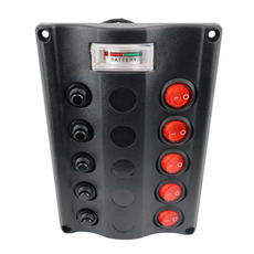 Miniature Tableau électrique WAVE 5 interrupteurs+ Voltmètre 12V - OSCULATI N° 1