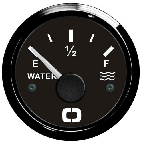 Jauge niveau d'eau 10-180 Ω ohm - Cadran noir/lunette noire - OSCULATI