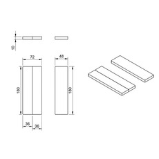 Miniature Matelas pour fourgon/van - Lit - 180 x 120 cm - 7 cm Mousse Haute Densité ( 28 kg/m³ ) + 3 cm Mémoire de Forme N° 8