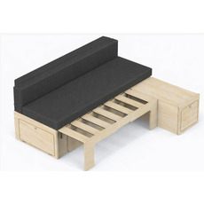 Miniature Matelas pour fourgon/van - GRAND LIT XL -  187 x 130 cm - 7 cm Mousse Haute Densité ( 28 kg/m³ ) + 3 cm Mémoire de Forme N° 0