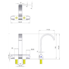 Miniature Robinet mélangeur rabattable Style - OSCULATI N° 2
