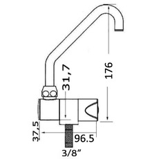 Miniature Robinet mélangeur rabattable eau froide haut Slide - OSCULATI N° 1