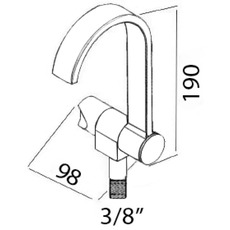 Miniature Robinet mélangeur rabattable eau froide Style série Black - OSCULATI N° 1