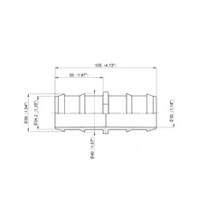 Miniature RACCORD DROIT DIAMÈTRE 40MM AVEC SUPPORT INTÉGRÉ - NOIR N° 1