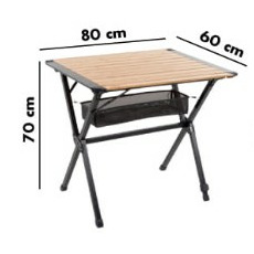Miniature TABLE BAMBOU/ALU MENDOZA ENROULABLE -  80x60cm - CARBEST N° 7