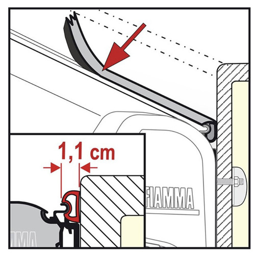 JOINT ANTI-PLUIE RAIN GUARD S - Largeur 1.6cm, au mètre - FIAMMA