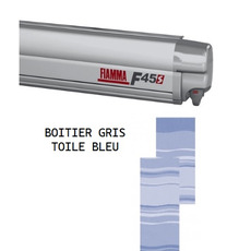 STORE F45S 3 METRES BOITIER TITANIUM TOILE BLUE - FIAMMA