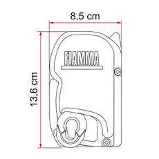 Miniature STORE F45S 3.5 METRES BOITIER POLAR WHITE TOILE DELUXE GREY - FIAMMA N° 2