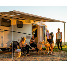 Miniature STORE F45S 4 METRES BOITIER POLAR WHITE TOILE BLUE - FIAMMA N° 3